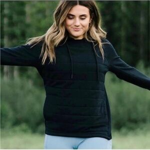 ZYIA Black Quilted Black Hoodie